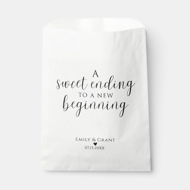 A Sweet Ending to a New Beginning Favor Bags (Front)