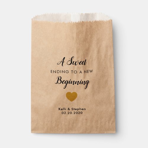 A Sweet Ending to a New Beginning Favor Treat Bags