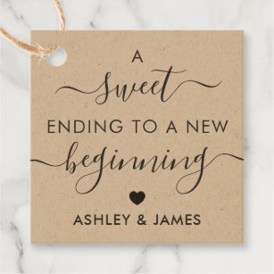 A Sweet Ending to a New Beginning Gift Tag, Kraft Favor Tags