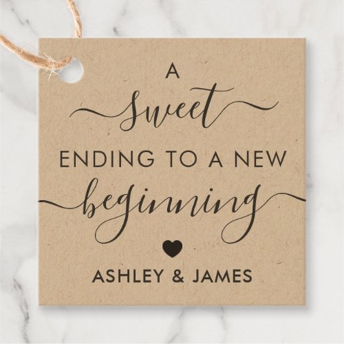 A Sweet Ending to a New Beginning Gift Tag Kraft Favor Tags