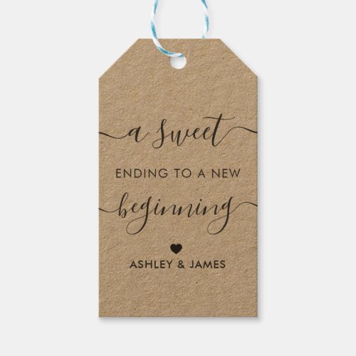 A Sweet Ending to a New Beginning Gift Tag Kraft Gift Tags