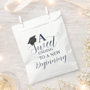 A sweet ending to a new beginning graduation party favor bag
