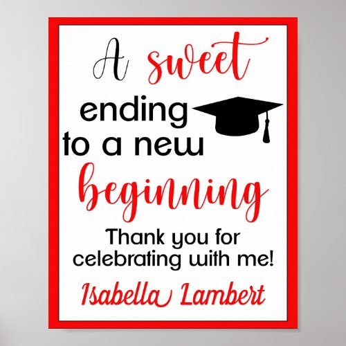 A Sweet Ending to a New Beginning Graduation Poster