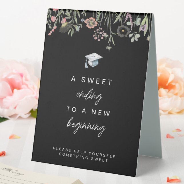 A Sweet Ending to a New Beginning Graduation Sign  (In SItu (Wedding))