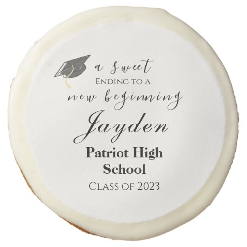 A Sweet Ending to a New Beginning Graduation Sugar Cookie