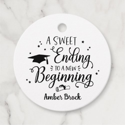 A Sweet Ending To A New Beginning Graduation Tag
