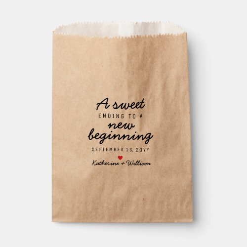 A Sweet Ending To a New Beginning Unique Wedding Favor Bag