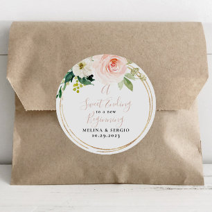A Sweet Ending to A new beginning Wedding Classic Classic Round Sticker