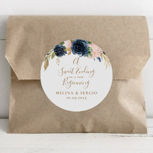 A Sweet Ending to A new beginning Wedding Classic Round Sticker