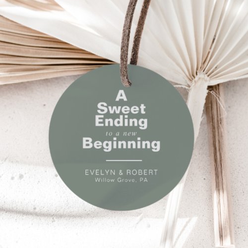A Sweet Ending to A new beginning Wedding    Classic Round Sticker
