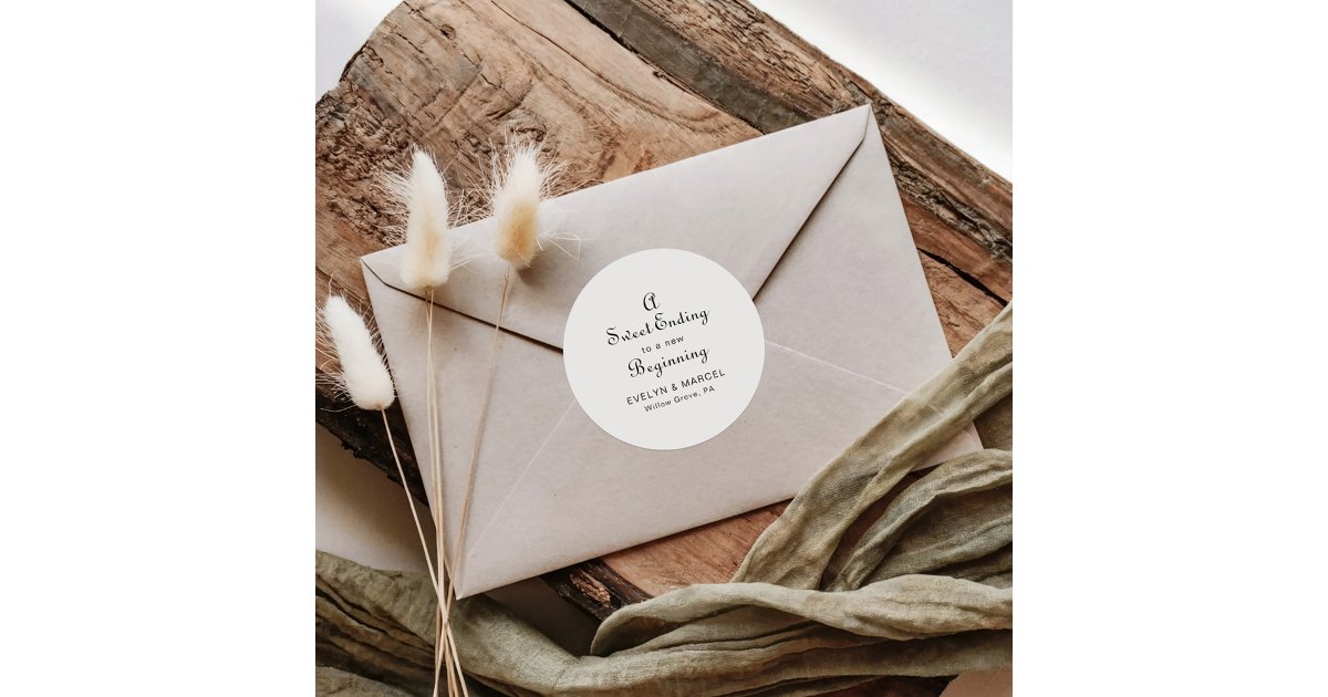 A Sweet Ending to A new beginning Wedding Classic Round Sticker | Zazzle