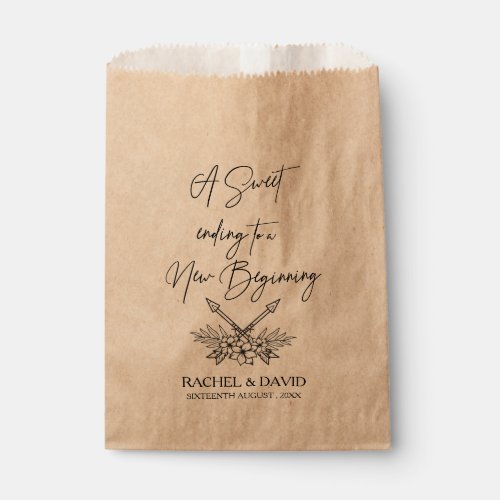 A Sweet Ending to a New Beginning Wedding Favor Bag