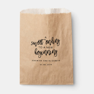 A Sweet Ending to a New Beginning Wedding Favor Bag