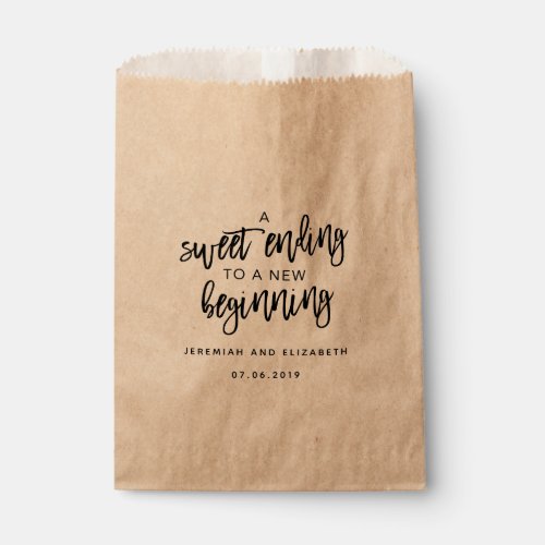 A Sweet Ending to a New Beginning Wedding Favor Favor Bag