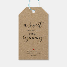 A Sweet Ending To a New Beginning Wedding Favor Gift Tags