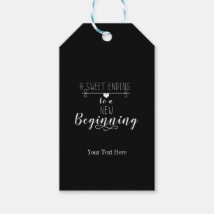 A Sweet Ending to a New Beginning Wedding Favor Gift Tags