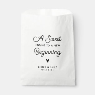A Sweet Ending to a New Beginning Wedding Treat Favor Bag