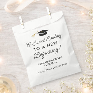 A Sweet Ending To New Beginning Graduation Favor Bag