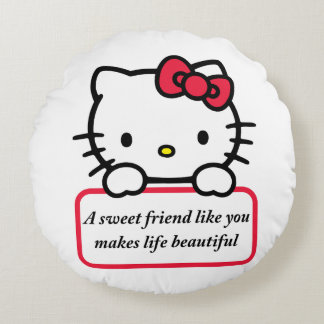 A Sweet Friend Like You - Heartfelt Quote T-Shirt Round Pillow