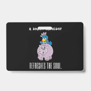 A Sweet Friendship Refreshes The Soul Purple Hippo Badge