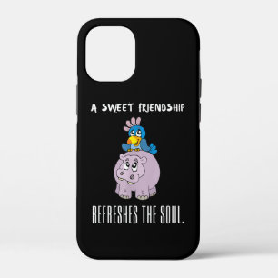 A Sweet Friendship Refreshes The Soul Purple Hippo iPhone 12 Mini Case