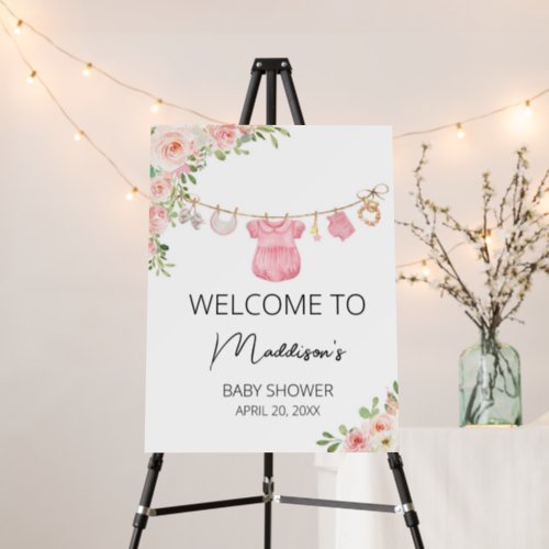 A Sweet Girl Baby Clothes Welcome Sign