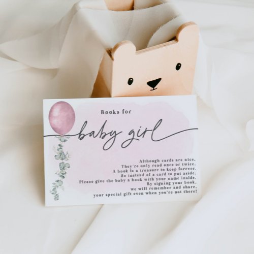 A Sweet Girl Baby Shower Book Request Enclosure Card