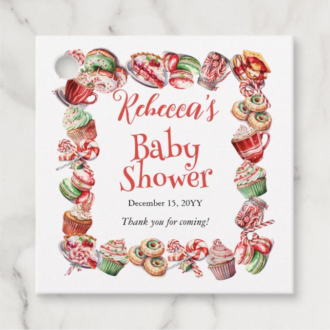 A Sweet Little Baby Candy Frame Baby Shower Favor Tags (Front)