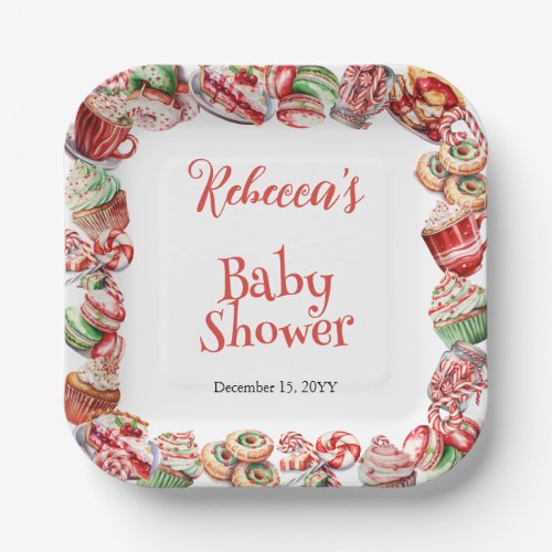 A Sweet Little Baby Candy Frame Baby Shower Paper Plates