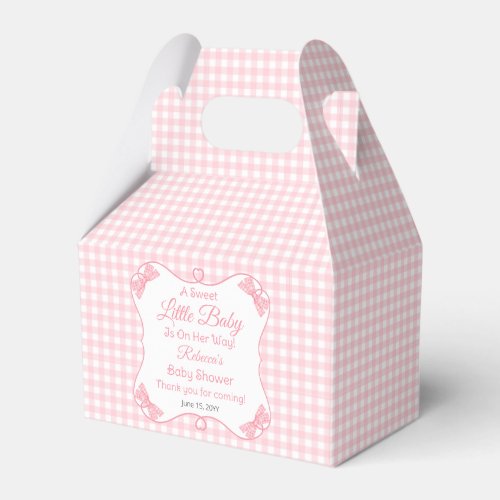 A Sweet Little Baby Pink Bows Girl Baby Shower Favor Boxes