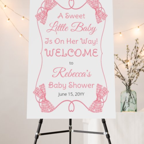 A Sweet Little Baby Pink Bows Girl Baby Shower Foam Board
