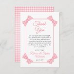A Sweet Little Baby Pink Bows Girl Baby Shower Thank You Card