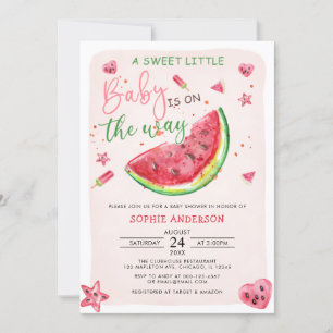 A Sweet Little Baby Watermelon Baby Shower Invitation