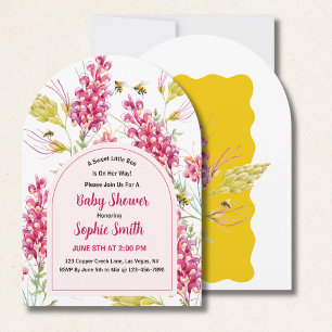 A Sweet Little Bee Is On Her Way Arch Invitation