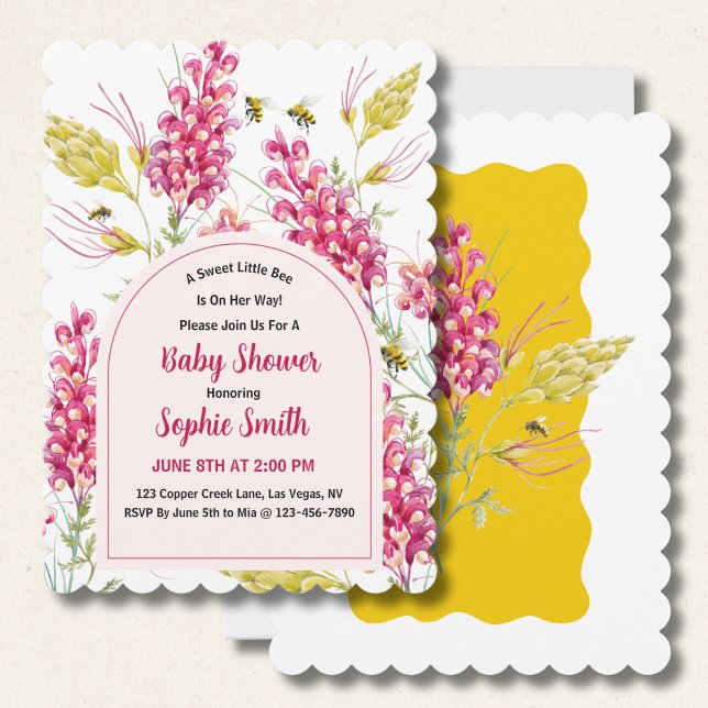 A Sweet Little Bee Is On Her Way Invitation (Creator Uploaded)
