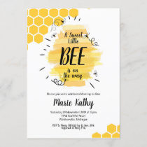 a sweet little bee is on the way baby shower invitation