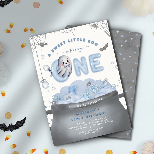 A Sweet Little Boo Is Turning One 1st Birthday Invitation (A Sweet Little Boo Is Turning One 1st Birthday Invitation)