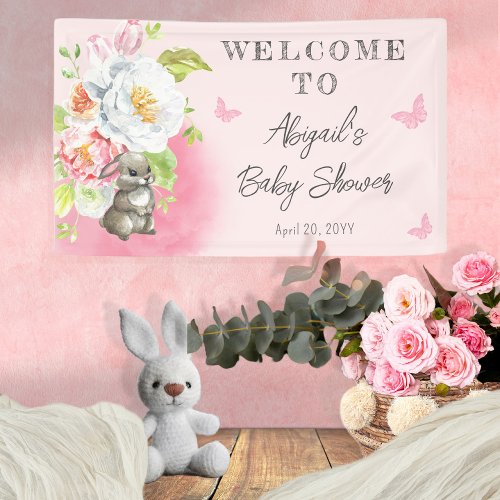 A Sweet Little Bunny Baby Shower Welcome Banner
