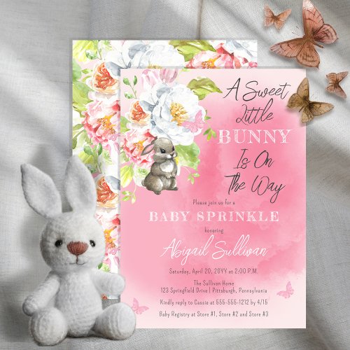 A Sweet Little Bunny Is On The Way Baby Sprinkle Invitation