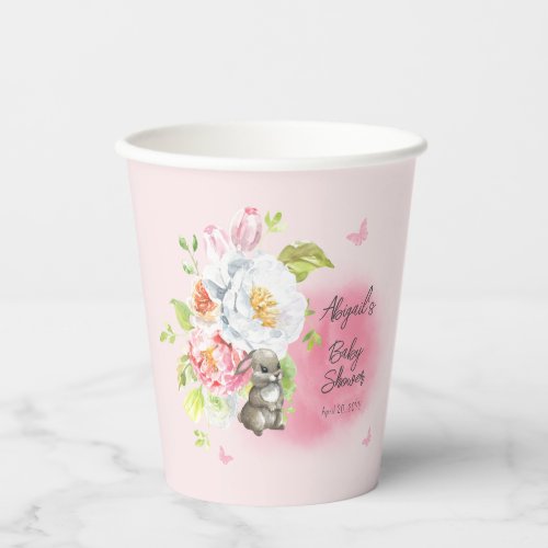 A Sweet Little Bunny Pink Girl Baby Shower  Paper Cups