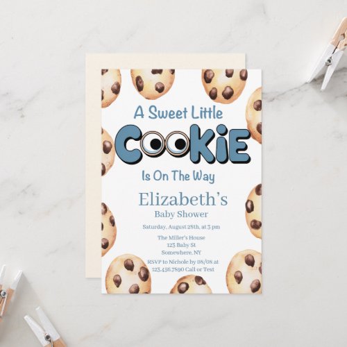 A Sweet Little Cookie Boy Baby Shower Invitation