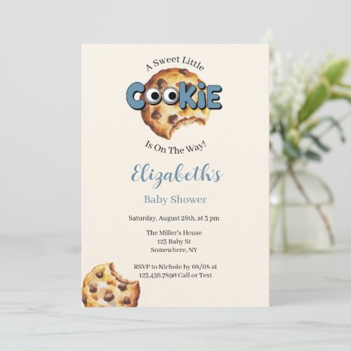 A Sweet Little Cookie Boy Baby Shower Invitation