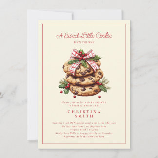 A Sweet Little Cookie Christmas Baby Shower Invitation