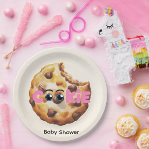 A Sweet Little Cookie Pink Baby Shower Paper Plates