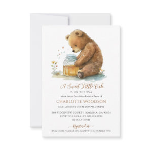 A Sweet Little Cub Teddy Bear Baby Shower Invitation