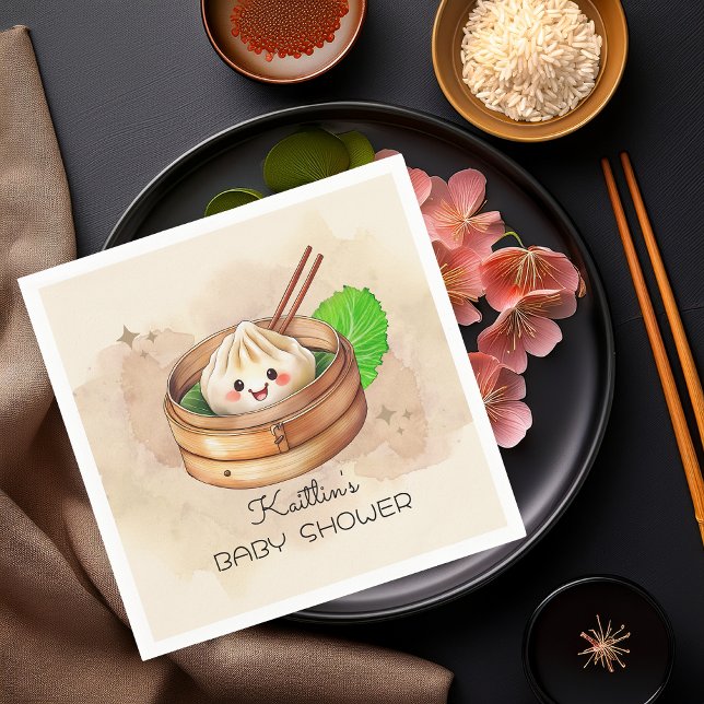 A Sweet Little Dumpling Kwai Theme Baby Shower Napkins (A Sweet Little Dumpling Kwai Theme Baby Shower Paper Napkins)