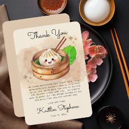 A Sweet Little Dumpling Kwai Theme Baby Shower Thank You Card