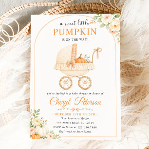 A Sweet Little Fall Pumpkin Baby Shower Invitation