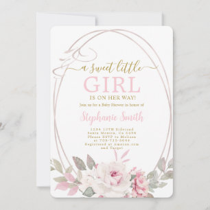 A Sweet Little Girl Baby Shower Invitation