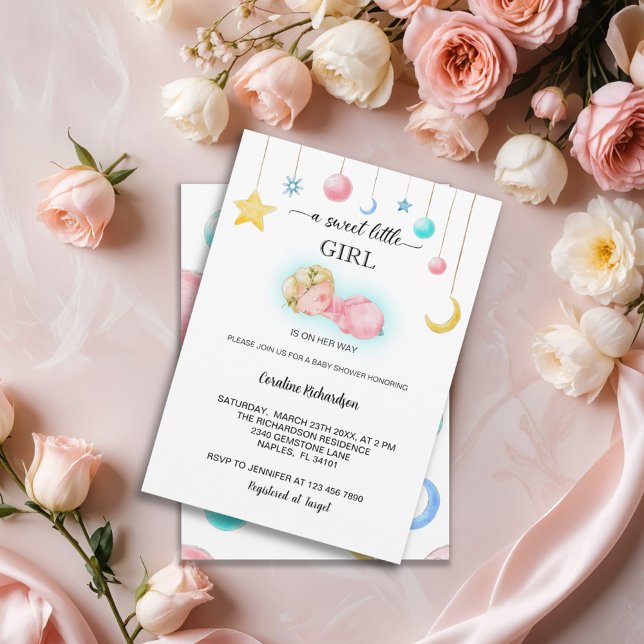 A sweet little girl Baby Shower Invitation (Creator Uploaded)